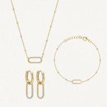 Coffret Kylie composé d'un collier, d'un bracelet et d'une paire de boucles d'oreilles en acier inoxydable doré