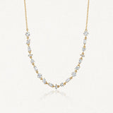 Collier Blair en acier inoxydable doré avec une chaîne fine ornée de strass en zirconium de formes variées