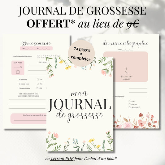 Journal de grossesse OFFERT (en version PDF)